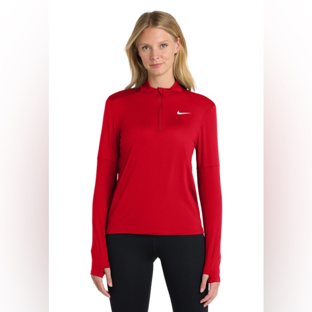 Nike Red Long-Sleeve Half-Zip Training Top